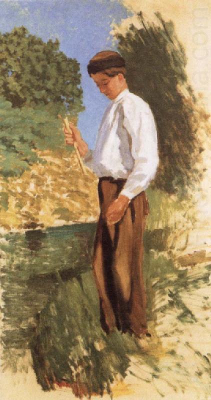 Louis Auriol Fishing, Frederic Bazille